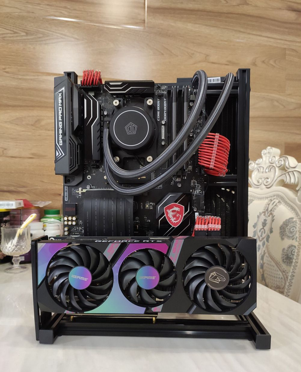 ATX EATX PC Uji Bangku Menanga - Aluminum Open Frame Test Bench Water Cooling ulasan dan harga